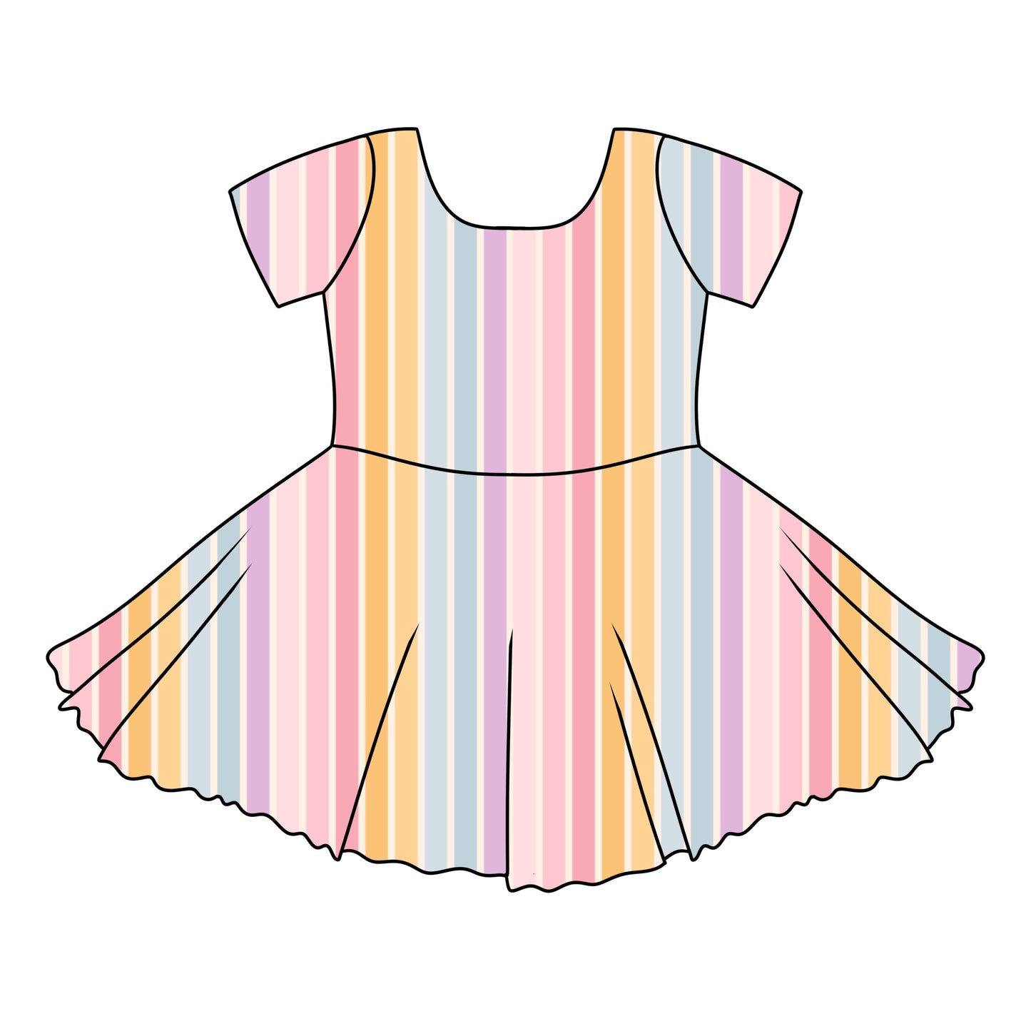 STRIPES / TWIRL DRESS