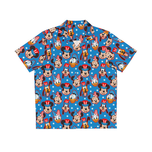 USA BESTIES / MEN'S SHIRT - BLUE