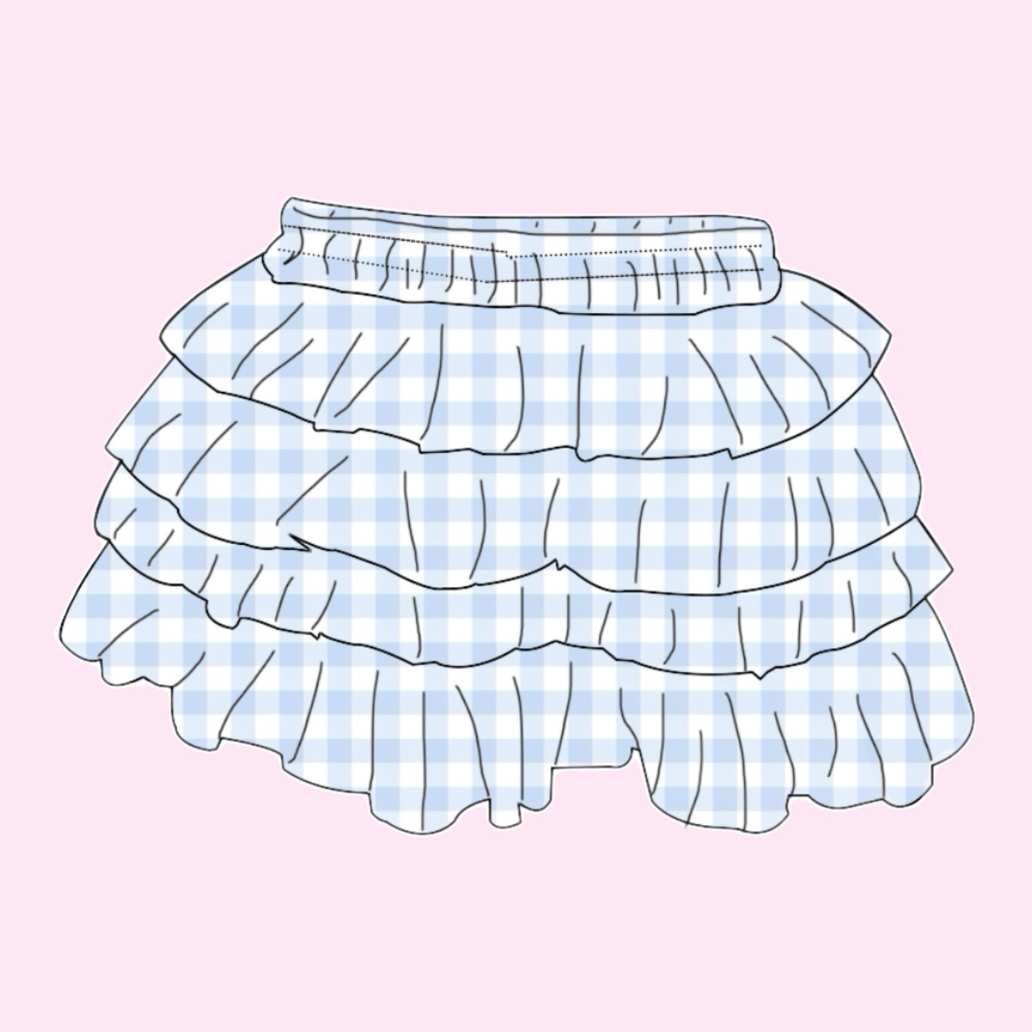 GINGHAM / RUFFLE SKIRT