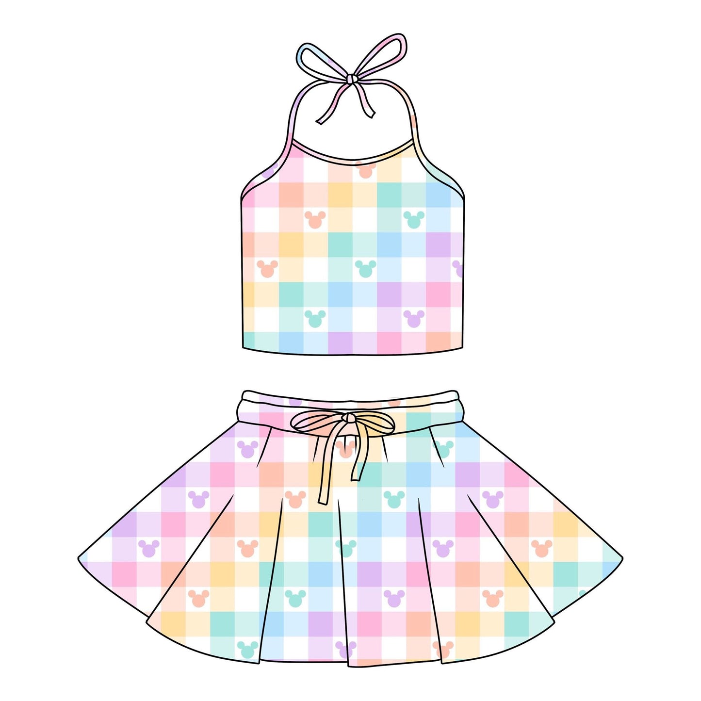 GINGHAM HALTER SET