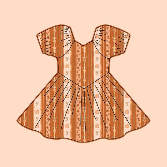 PUMPKIN BOWS BABY DOLL DRESS
