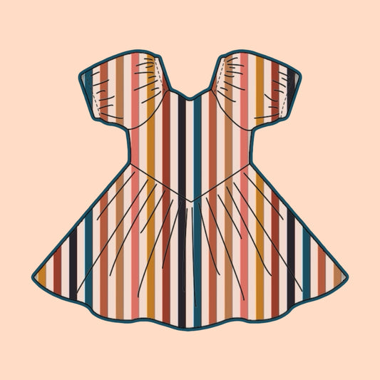 FALL STRIPE BABY DOLL DRESS