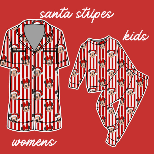 SANTA STRIPES / BAMBOO JAMMIES