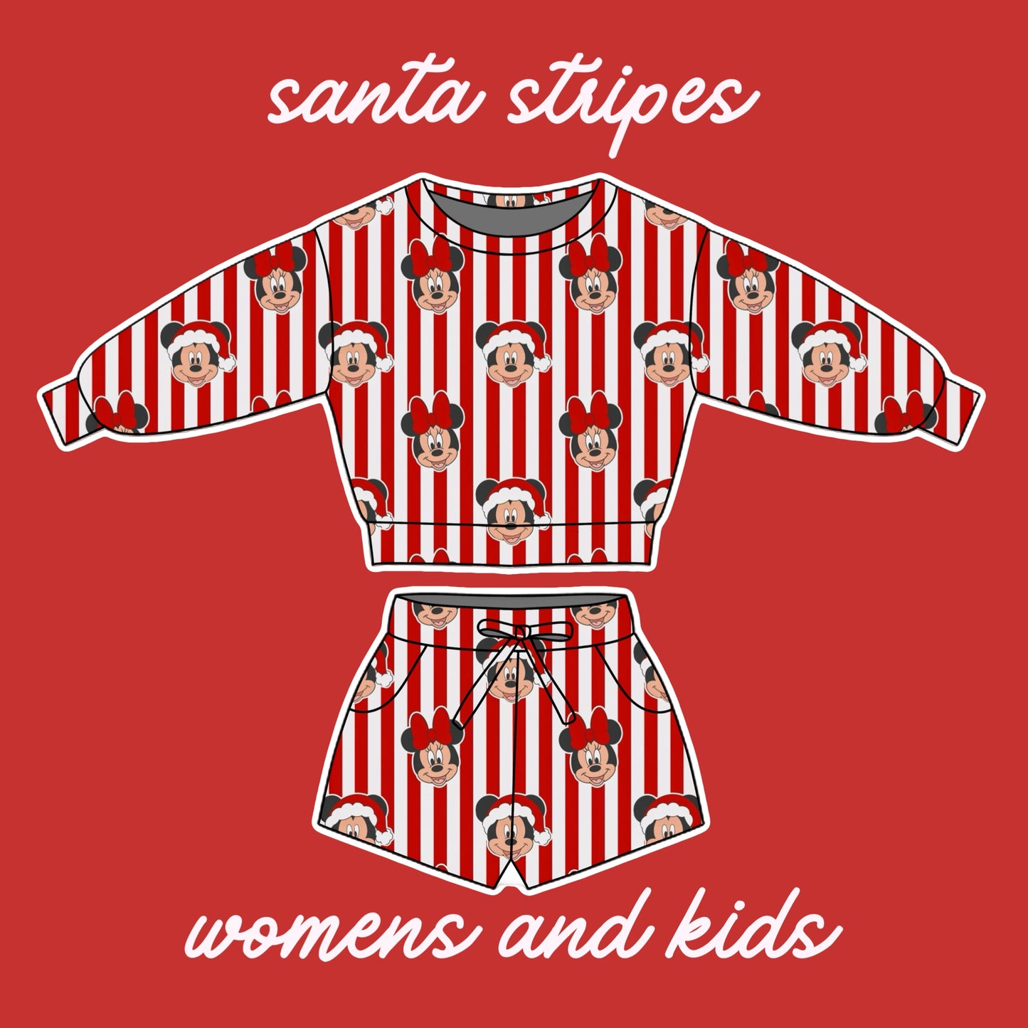 SANTA STRIPES / BAMBOO LOUNGE SET