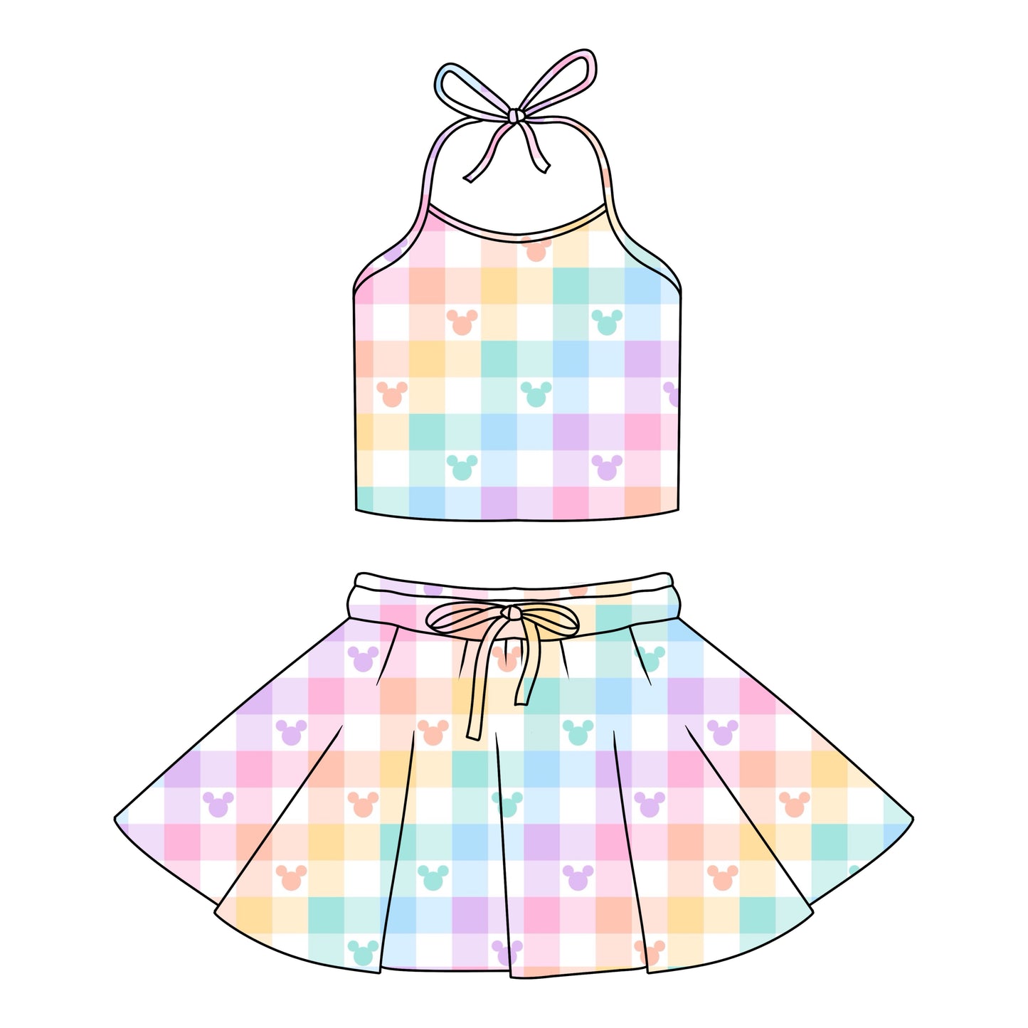 GINGHAM / GIRLS HALTER SET