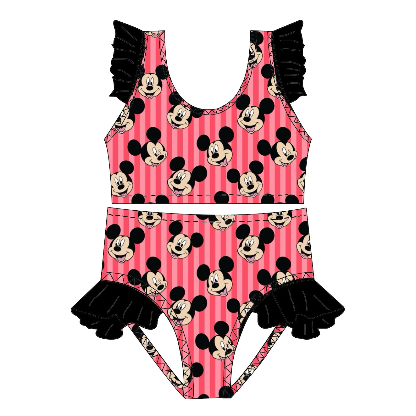 STRIPE MICKEY / RUFFLE SWIM